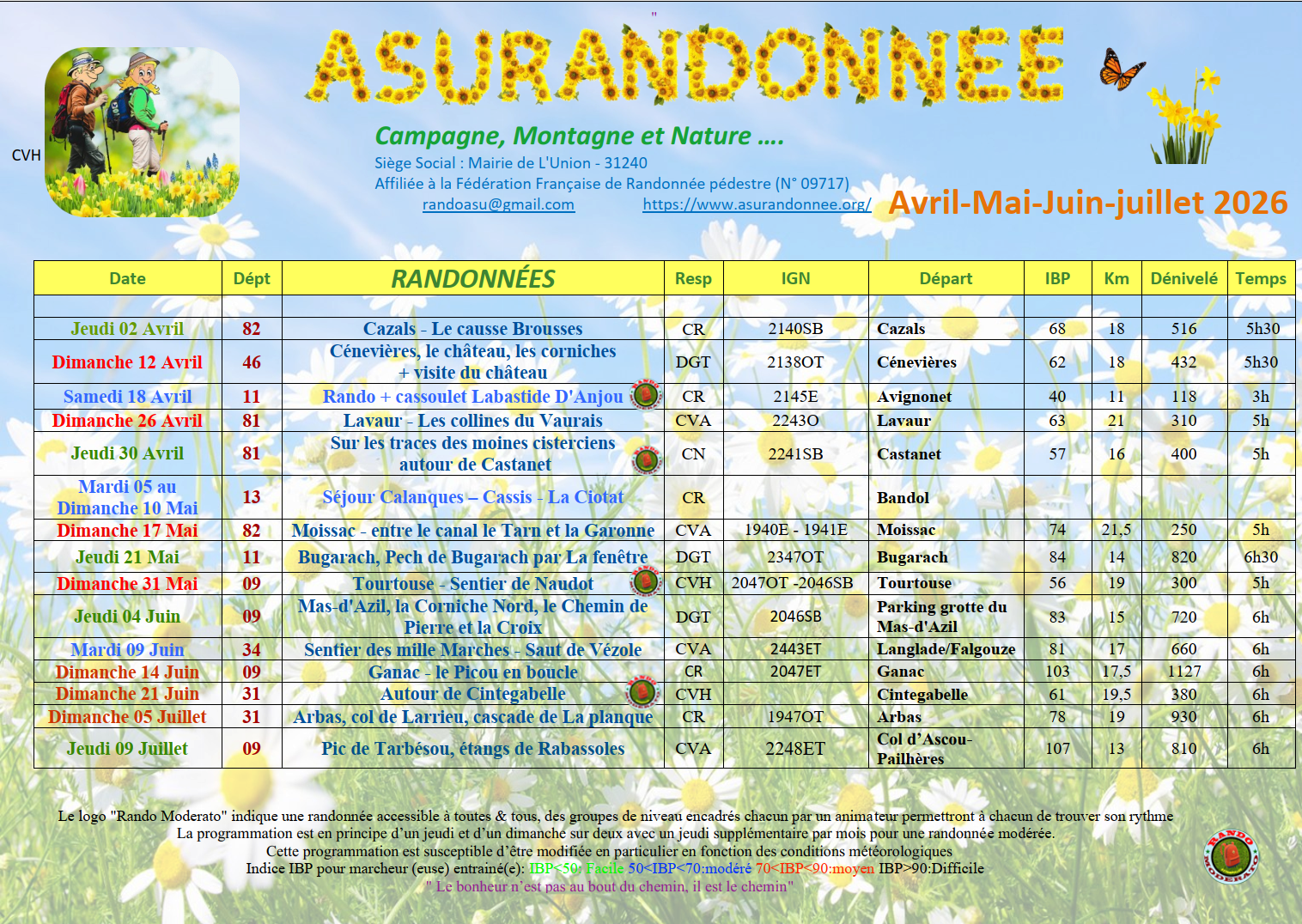 Calendrier 2ème trimestre  2026