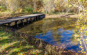 Petit pont de bois (Le Chaudelet) près du parc des Titans