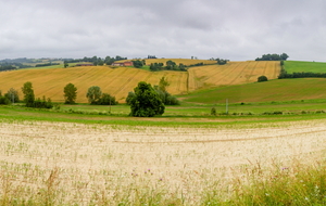 Vue dos aux ruines du chateau de Gèlis