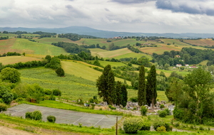 Carla-Bayle, vue sur le lac et les Pyrénées bouchées