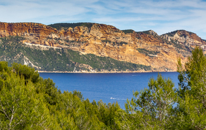Sur le chemin du retour avant Port Pin vue sur les falaises de Cassis et le Cap Canaille