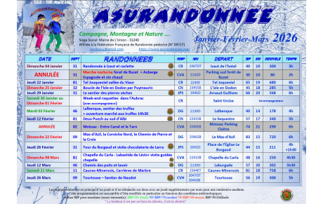 Calendrier 1er trimestre  2026